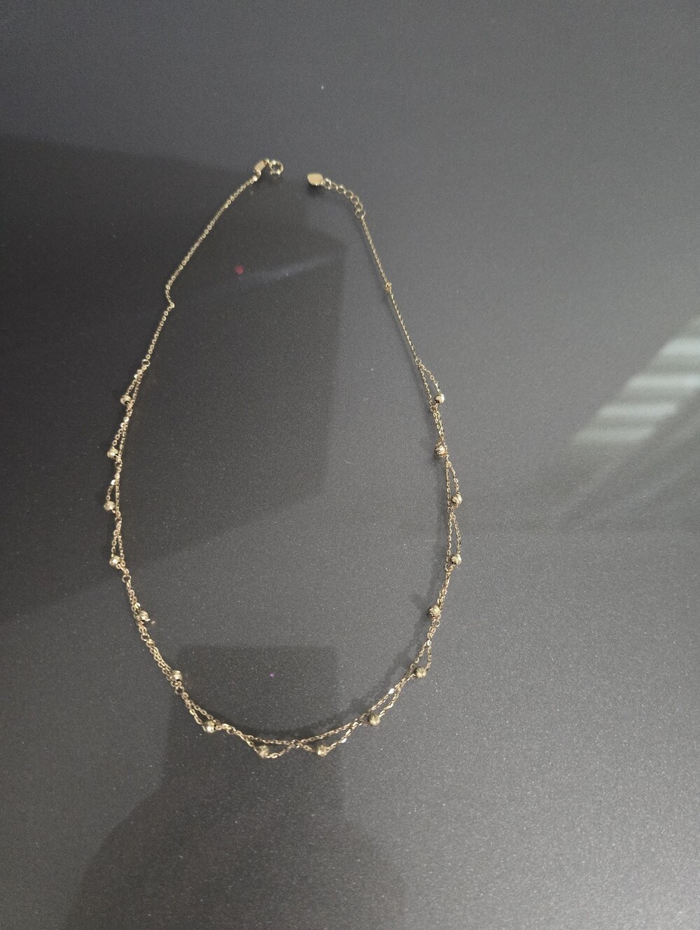 14 K Gold Teardrop Beaded Chain Necklace - Women's Jewelry - Picture 8 of 14